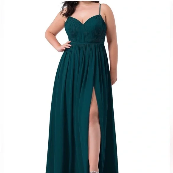 Azazie | Dresses | Size 8 Emerald Green Bridesmaids Dress | Poshmark